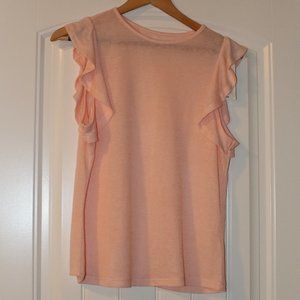 A New Day Ruffle Sleeve Top - Pink Sz Small
